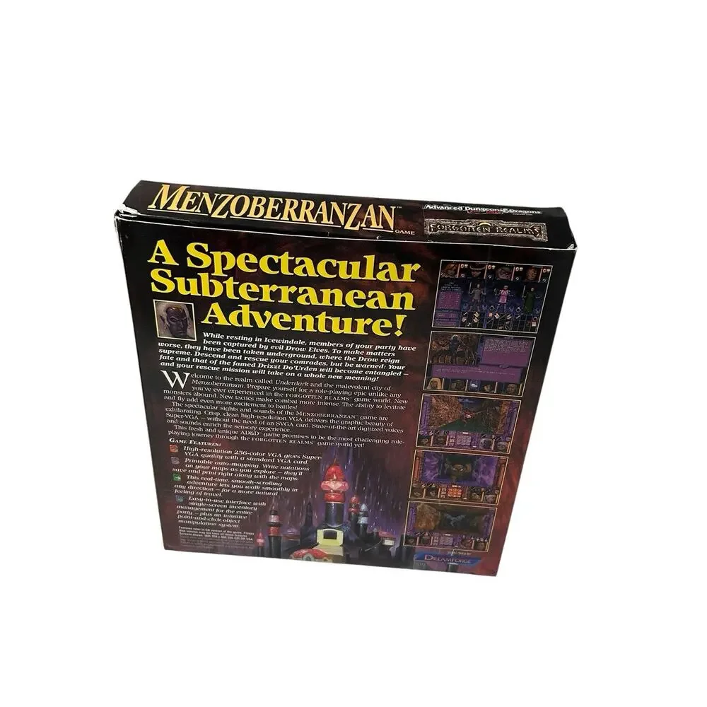 Menzoberranzan 1992 Forgotten Realms AD&D PC Box + Rule Book Only (NO GAME) READ